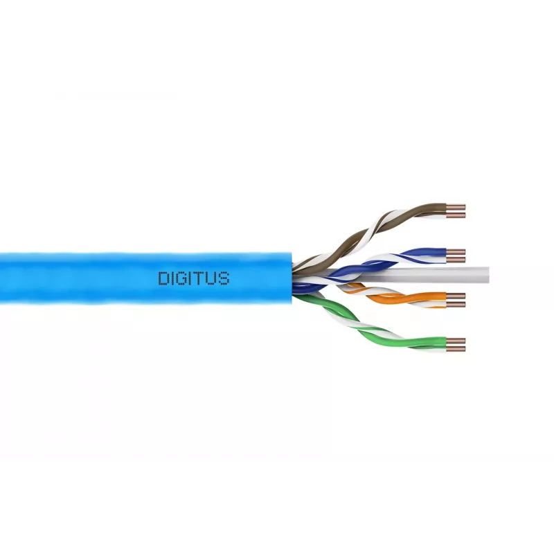DIGITUS Cat.6A U/UTP B2ca AWG 23/1 LSOH 100m cabo de instalação azul