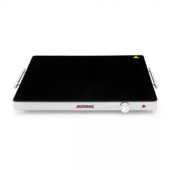 Gastroback 42491 Design placa de aquecimento – 200 W, aço inoxidável e vidro, 120 °C