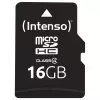 Cartão de memória Intenso 16GB MicroSDHC Class 4 com adaptador SD, até 21 MB/s de velocidade de leitura, preto
