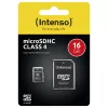 Cartão de memória Intenso 16GB MicroSDHC Class 4 com adaptador SD, até 21 MB/s de velocidade de leitura, preto