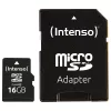 Cartão de memória Intenso 16GB MicroSDHC Class 4 com adaptador SD, até 21 MB/s de velocidade de leitura, preto