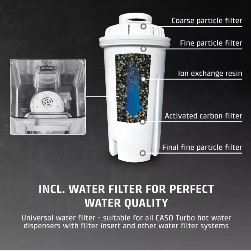 Distribuidor de água quente turbo CASO HW 666 Inox 2,7L 2600W aço inoxidável/preto