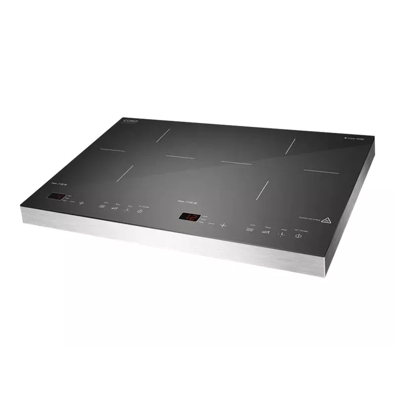 Placa de indução autónoma CASO S-Line 3500, 2 zonas de cozedura, sensor tátil, preto, 3500W