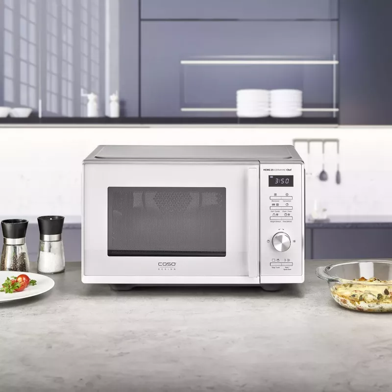 Micro-ondas CASO Chef HCMG 25 - 900W, ar quente e grelhador, 25L, aço inoxidável