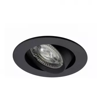Foco de teto LED encastrável SYNERGY21 Helios preto redondo orientável branco quente 5W 400lm 2700K