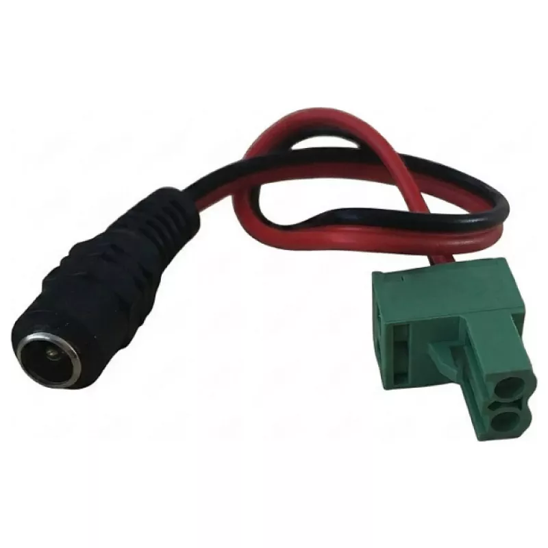 Cabo adaptador Synergy 21 LED DC Power Jack para KEFA compatível com Phoenix, conector fêmea 5,5x2,1mm para ficha de 2 polos, 15cm, preto