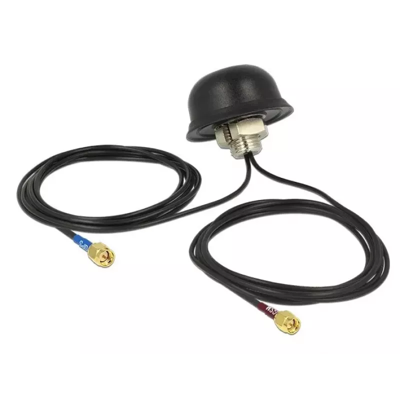 NAVILOCK Antena Multibanda GPS GSM UMTS LTE SMA 2-5 dBi 2x2m RG-174 Omnidirecional para Montagem em Telhado Exterior
