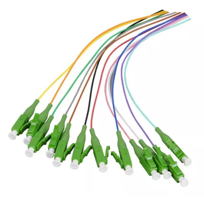 Pigtail de fibra EFB Elektronik LC-APC 9/125 µm OS2, conjunto de 12 cores, 2m