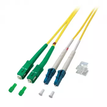 Cabo de patch de fibra ótica ECOFIBER EFB Elektronik SC/APC monomodo (OS2) 1m amarelo