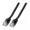 Cabo de patch plano RJ45 EFB Cat.6A U/UTP PVC 0,25m preto