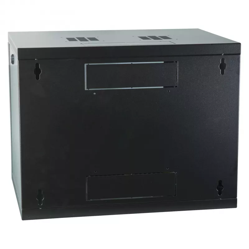 Armário de parede EFB 19 polegadas 9U, fixo, secção única, RAL 9005, profundidade 600 mm