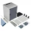 Armário de parede EFB 10 polegadas 9U 300mm profundidade cinzento claro (RAL 7035) com porta de vidro de segurança