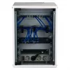 Armário de parede EFB 10 polegadas 9U 300mm profundidade cinzento claro (RAL 7035) com porta de vidro de segurança