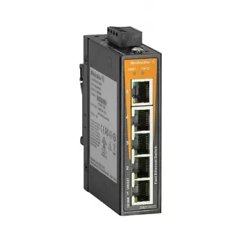 WEIDMUELLER IE-SW-EL05-5TX switch industrial Fast Ethernet não gerido, 5x RJ45, calha DIN