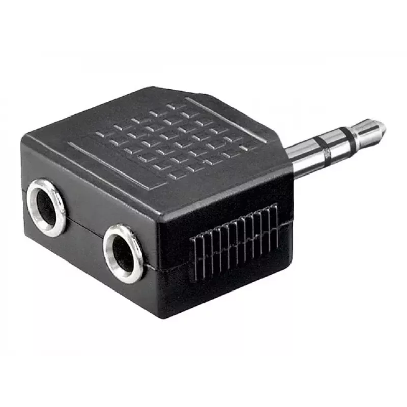 Goobay 11104 adaptador AUX para auscultadores, jack de 3,5 mm de 1 para 2, estéreo