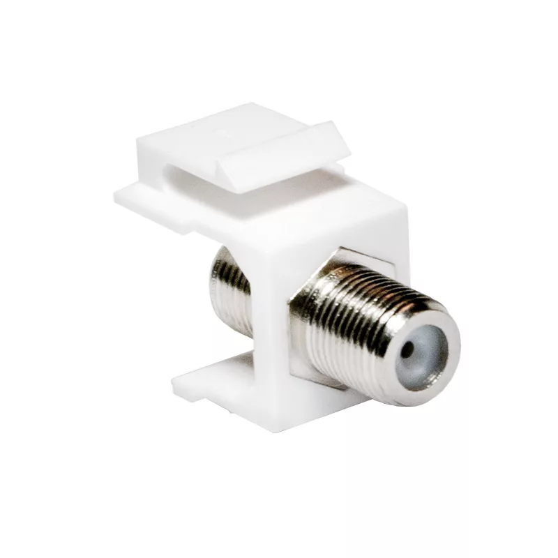 Acoplador em linha Keystone LogiLink fêmea F para fêmea F 75 Ohm branco