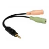Logilink adaptador de áudio jack, 4 pinos, 3,5 mm estéreo macho para 2x 3,5 mm fêmea, 0,15 m