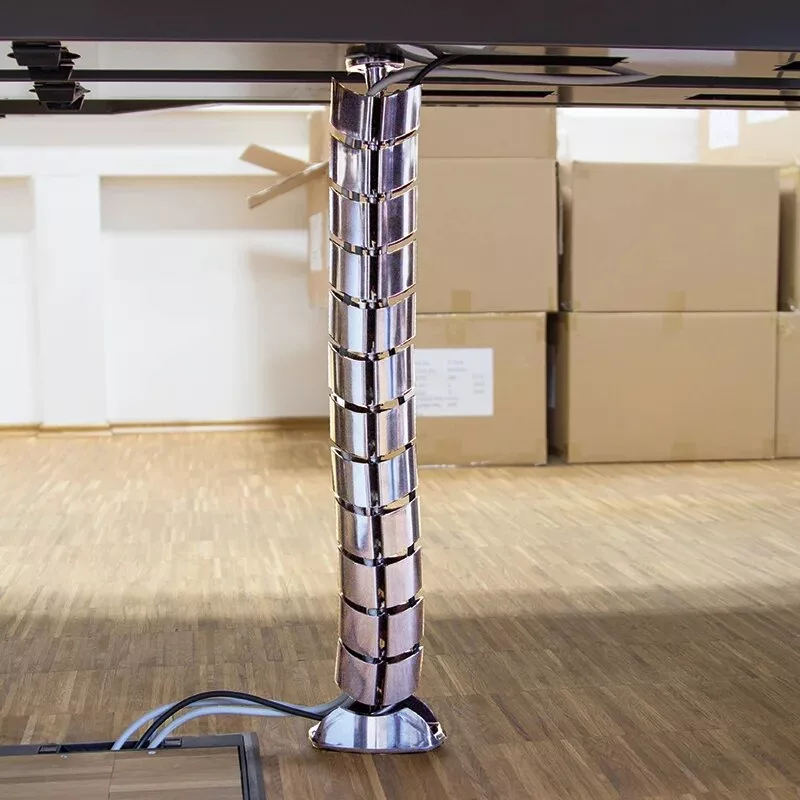 LogiLink KAB0064 organizador de cabos vertical flexível, metal, 72 cm, prateado