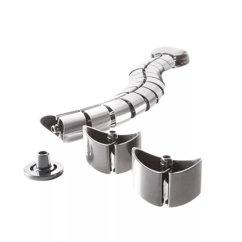 LogiLink KAB0064 organizador de cabos vertical flexível, metal, 72 cm, prateado
