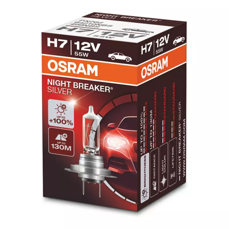 OSRAM NIGHT BREAKER SILVER H7 64210NBS lâmpada de halogéneo, PX26d, caixa dobrável