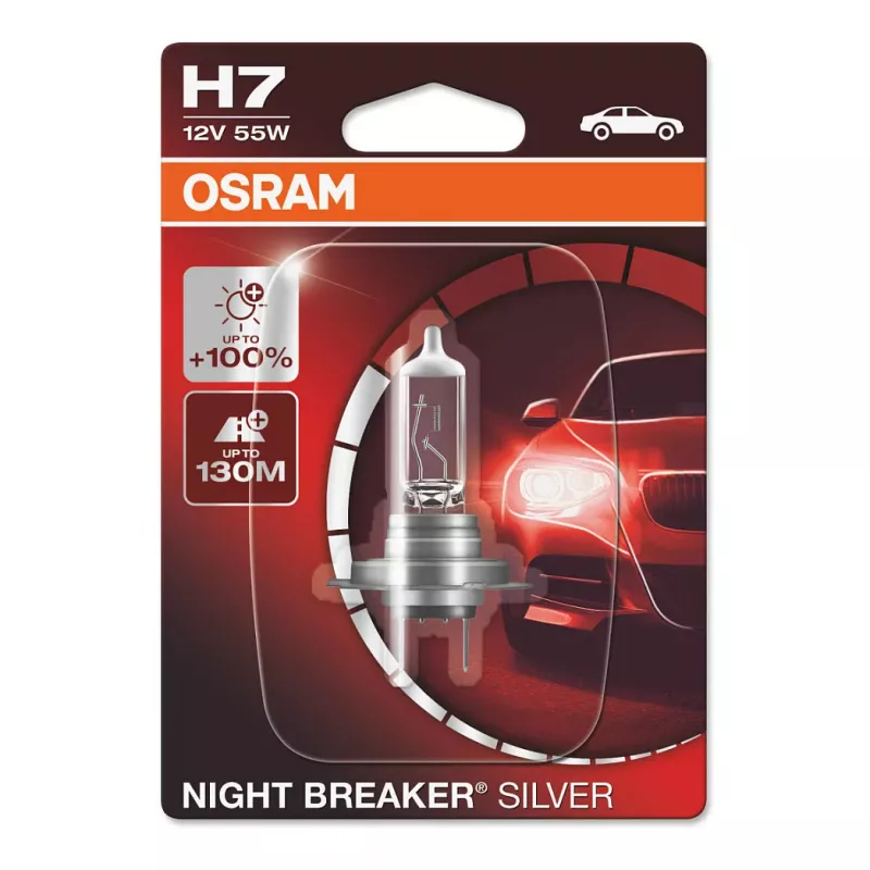 OSRAM NIGHT BREAKER SILVER H7 64210NBS lâmpada de halogéneo, PX26d, caixa dobrável