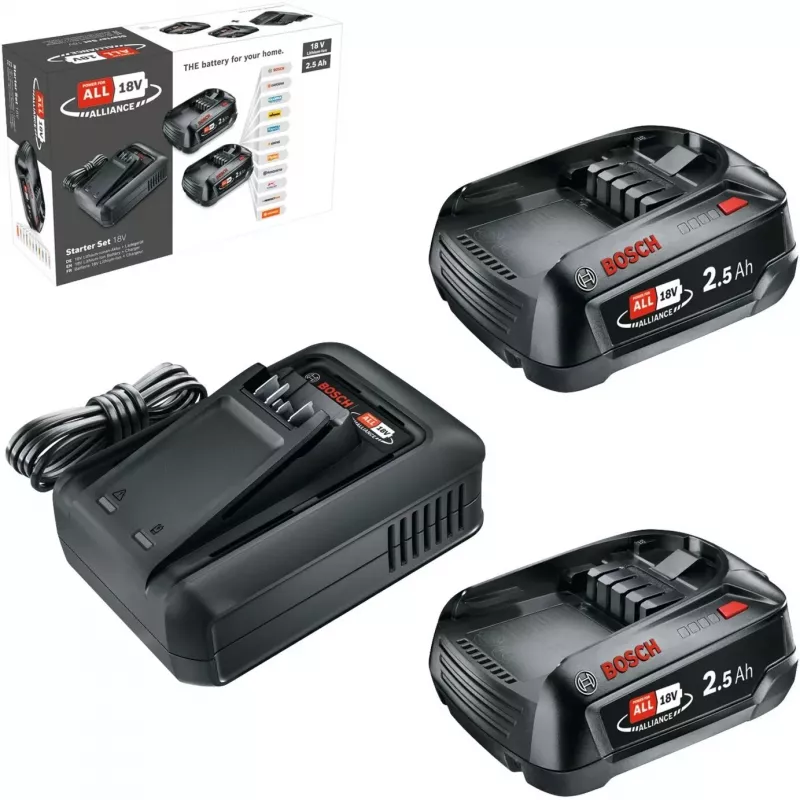 Bosch 18V Starter Set 2 x 2,5 Ah baterias + carregador AL 18V-44 (1600A031T5)