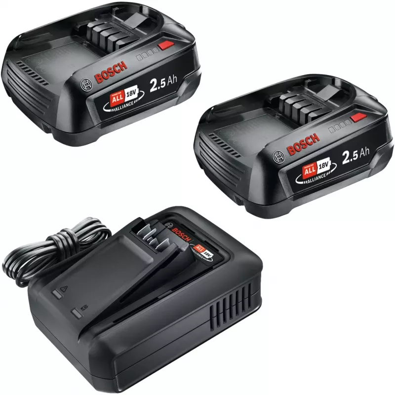 Bosch 18V Starter Set 2 x 2,5 Ah baterias + carregador AL 18V-44 (1600A031T5)
