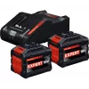BOSCH EXPERT Starter Set 18V, 2x EXBA 18V-150 + carregador EXAL18V-160 (preto, 2x bateria de iões de lítio 15Ah, AMPShare Alliance)