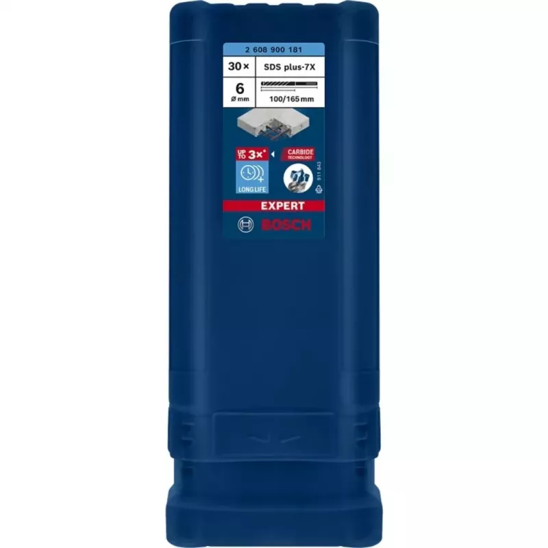BOSCH EXPERT SDS plus-7X broca de martelo 6mm 100mm comprimento de trabalho conjunto de 30 peças