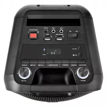 MEDION PE-1 Pure Party Speaker preto - Bluetooth 5.0, 40W RMS, 2x altifalantes 6,5 polegadas, karaoke, TWS, luzes LED, powerbank