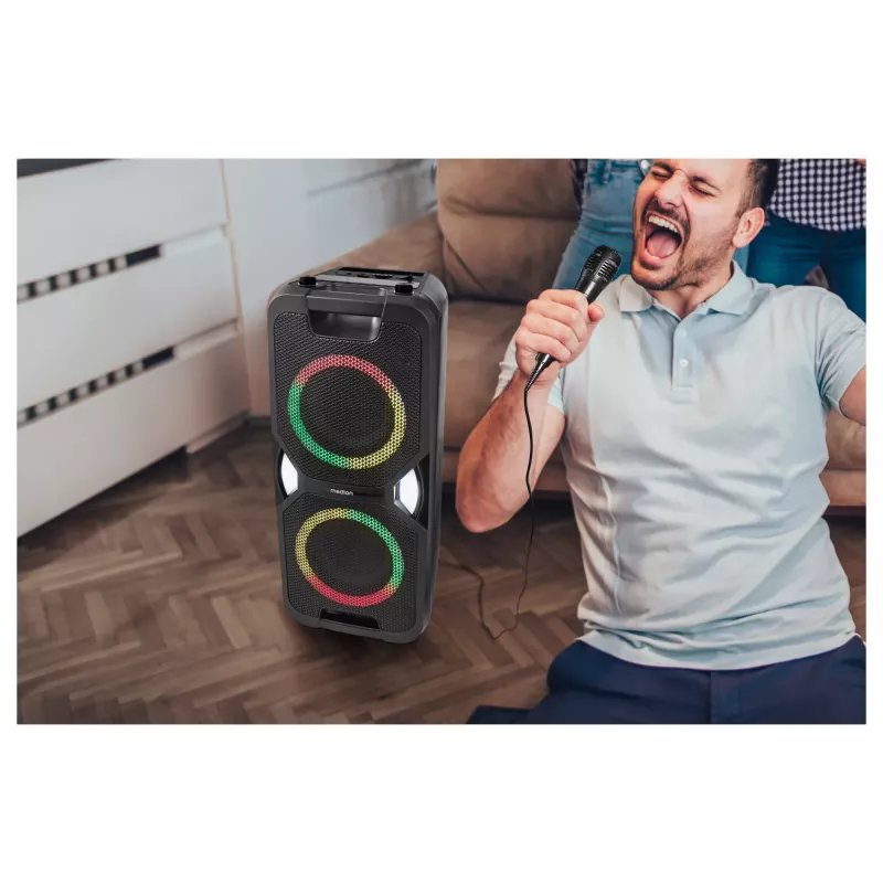 MEDION PE-1 Pure coluna de festa 50078744, Bluetooth 5, bateria até 15 h, preta