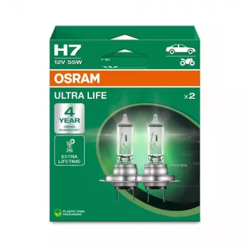 Osram H7 Ultra Life pack de 2 lâmpadas de halogéneo para faróis 12V 55W