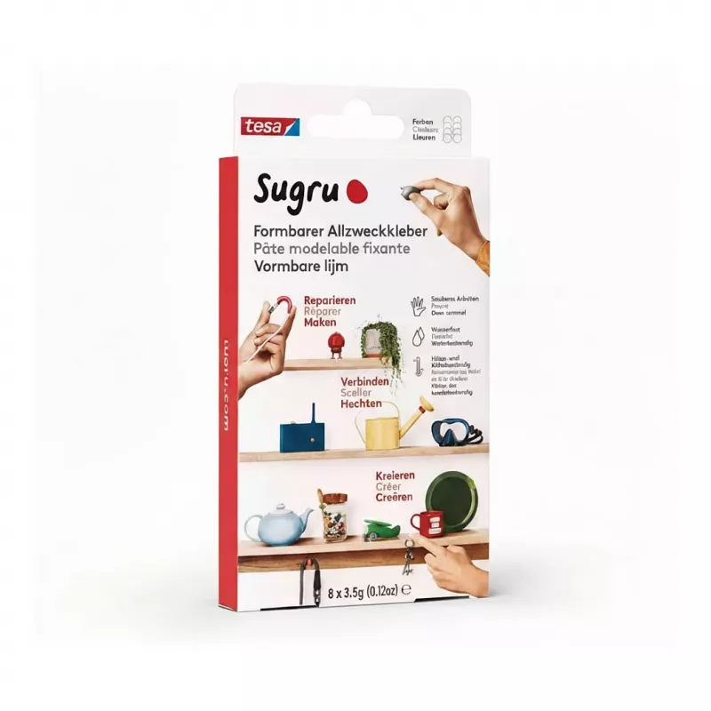 TESA Sugru cola moldável multiusos pack de 8 multicolor