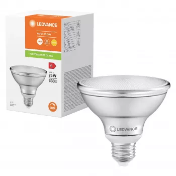 OSRAM PAR30 7,5W equivalente a 75W lâmpada LED refletora regulável 10W 633lm 2700K branco quente E27 ângulo de feixe de 36°