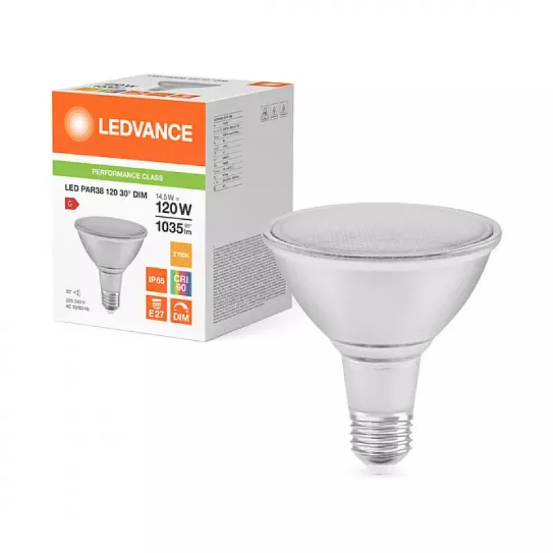 OSRAM PAR38 30° DIM 15.2W 927 E27 lâmpada LED refletora 1035 lm 2700K branco quente regulável