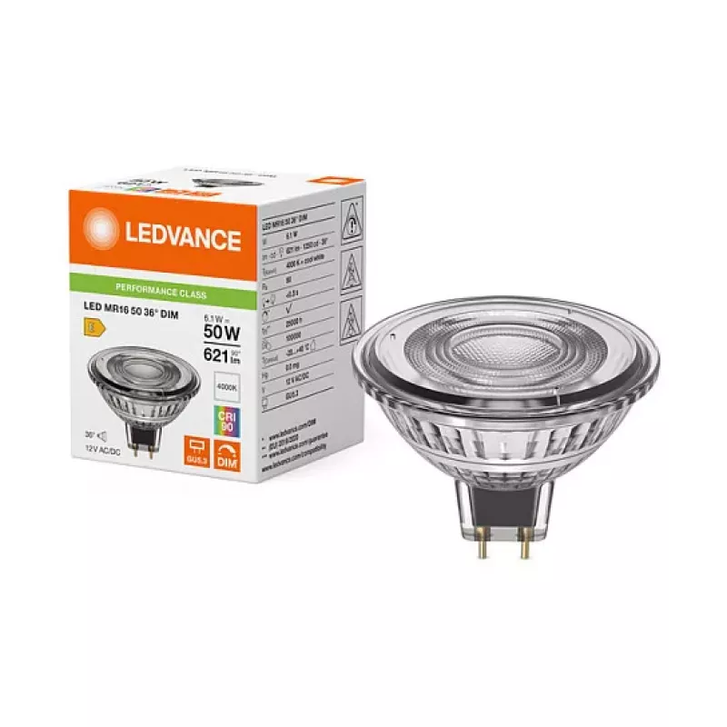 OSRAM LED MR16 50 36° DIM P 6,1W 940 GU5.3 lâmpada LED refletora de baixa tensão regulável