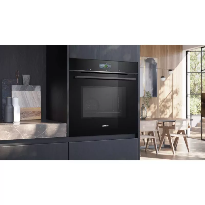 SIEMENS HM736GAB1 iQ700 forno de encastrar com micro-ondas, preto, 60 cm, Home Connect