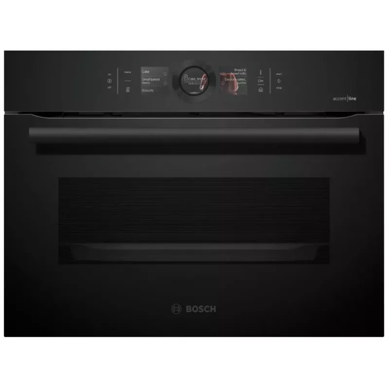 Bosch CSG856RC7 forno compacto de encastrar com função de vapor, 47L, Touch Control, Home Connect