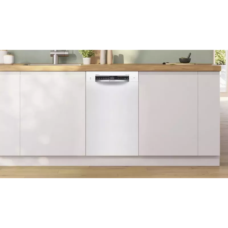 Bosch SPU4HMW01S máquina de lavar louça estreita de instalação livre, branco, 9 conjuntos de louça, classe de eficiência energética C, 45 dB, EcoSilence Drive, Home Connect