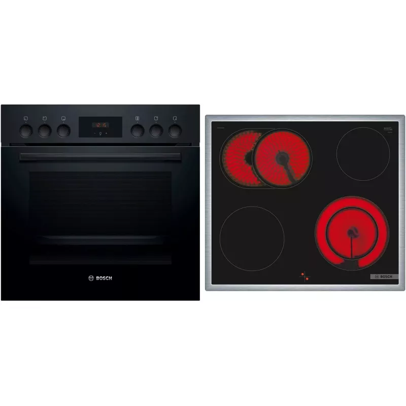 Bosch HND211LB2 conjunto de forno de encastrar e placa de indução preto (HEF113BB0 + NKN645GA2E)