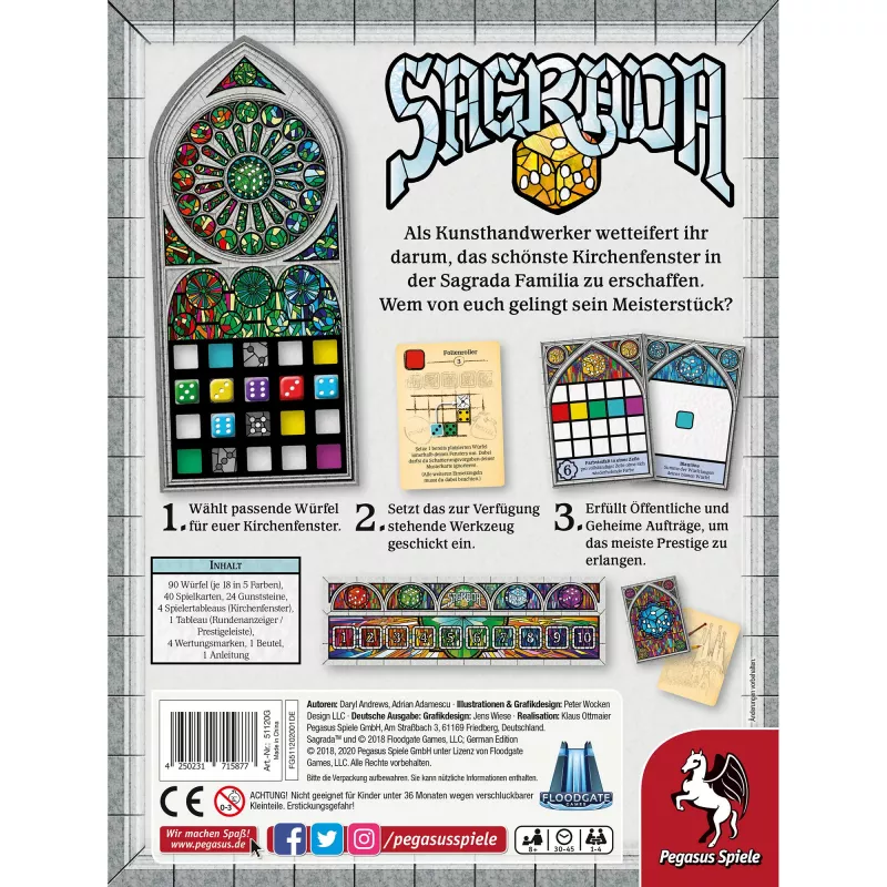 Pegasus Spiele Sagrada jogo de tabuleiro (51120G)