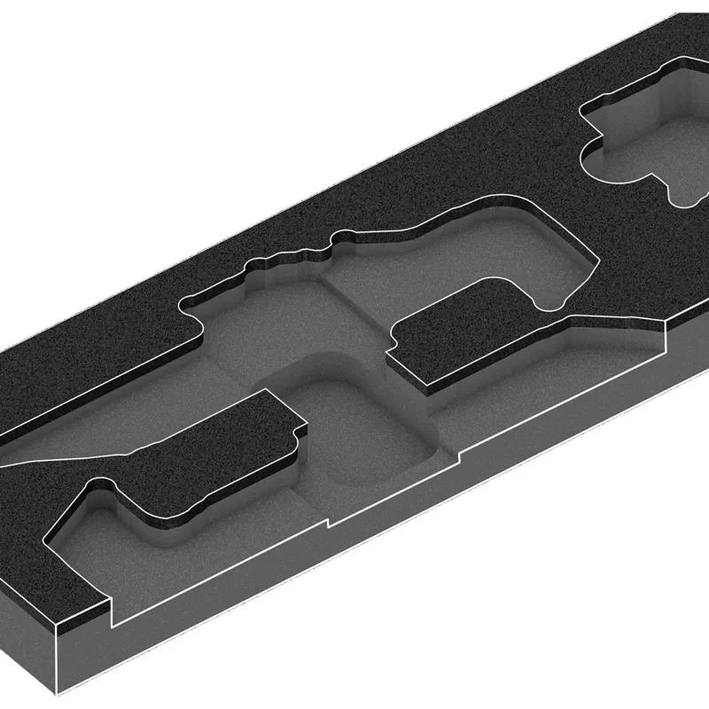 WERA 9840 espuma de inserção para conjunto de chaves em L 1 (preto/cinzento, para carrinho de oficina Tool Rebel)