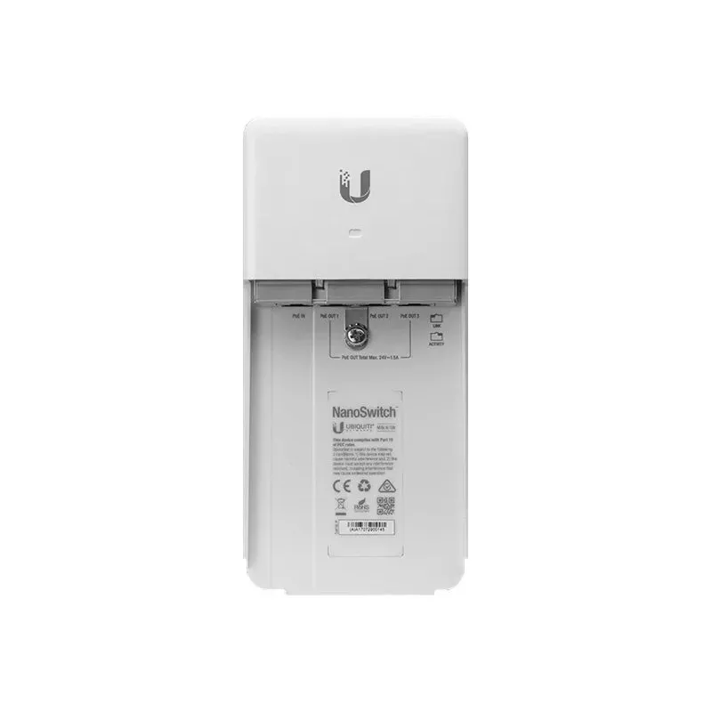 Ubiquiti NanoSwitch N-SW - Switch PoE Gigabit Exterior Não Gerido - 4 Portas