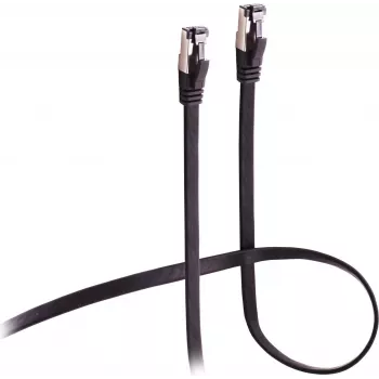 Cabo de Rede Flexline CAT 8.1 U/FTP PIMF, Plano, Altamente Flexível, Preto, 1,5 m