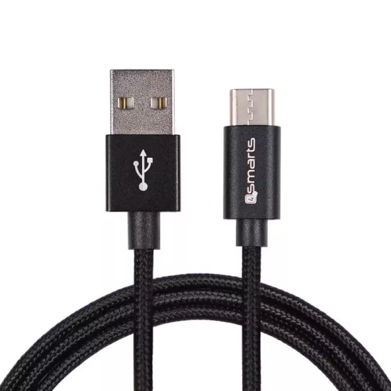 4SMARTS Cabo USB-A para USB-C RapidCord 2A, 2m, Preto