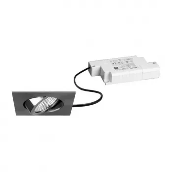 BRUMBERG 39365153 Conjunto de Focos LED Embutidos BB05 Quadrado Níquel Mate 6W 230V Regulável por Corte de Fase 3000K 450lm 38° Orientável
