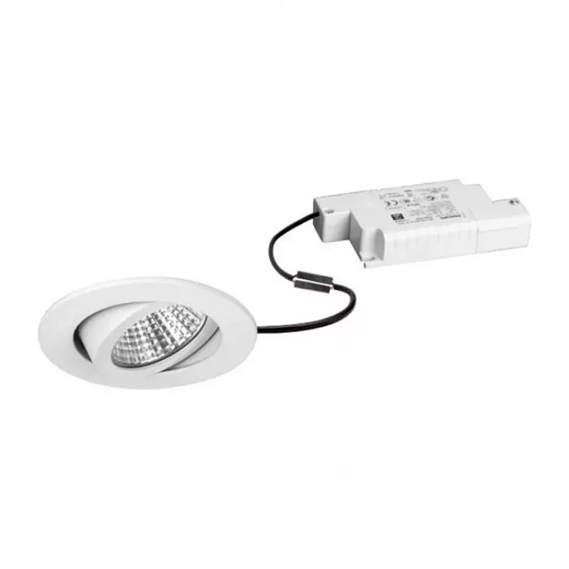 Brumberg 39353073 DAMITA Foco de Teto LED Redondo Branco 6W 230V IP65 Orientável Regulável por Corte de Fase 3000K Branco Quente