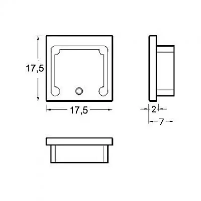 Brumberg 53039260 Conjunto de Terminais para Perfis LED QUALITYFLEX, Prata, Plástico