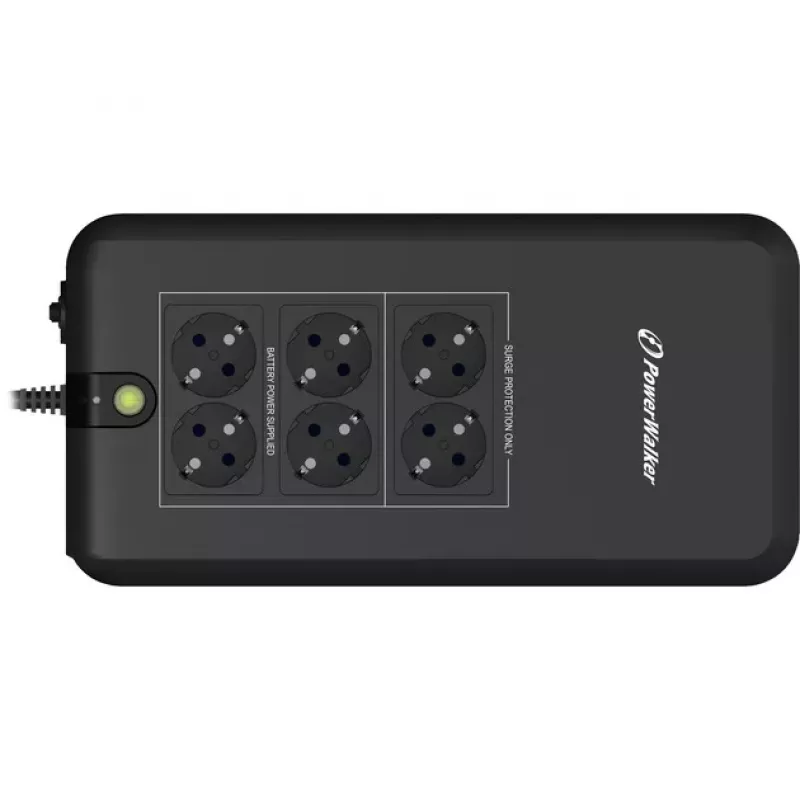 Bluewalker PowerWalker VFD 800 APFC UPS - 800 VA / 420 W - 6 tomadas Schuko - preto