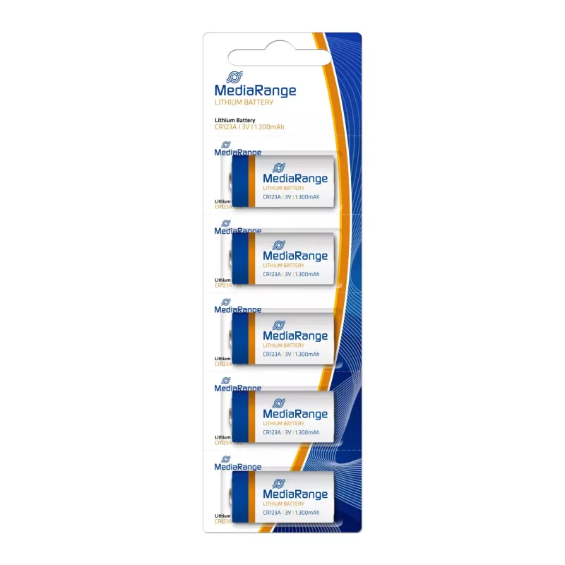 MEDIARANGE MRBAT150 CR123A 3V Pilha de lítio pack de 5